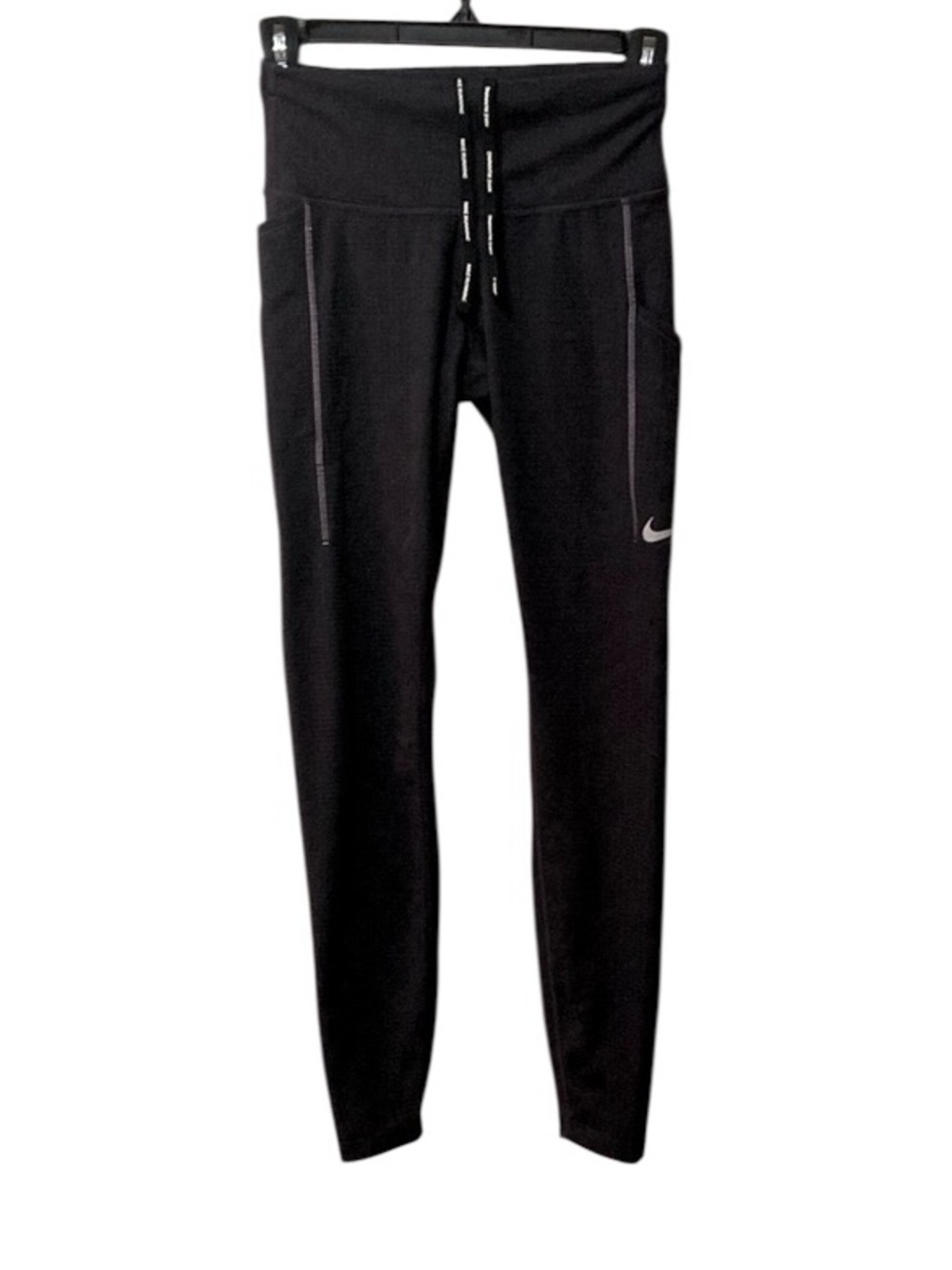 Nike Black High-Waist Performance Leggings with Reflective Accents